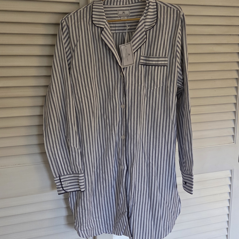 Striped Button-Up Nightshirt